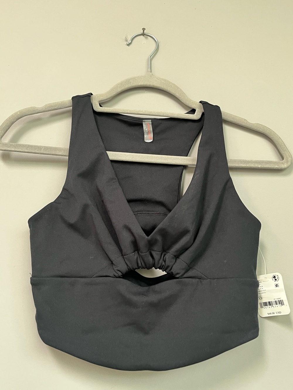 FP ruched keyhole-cutout crop top